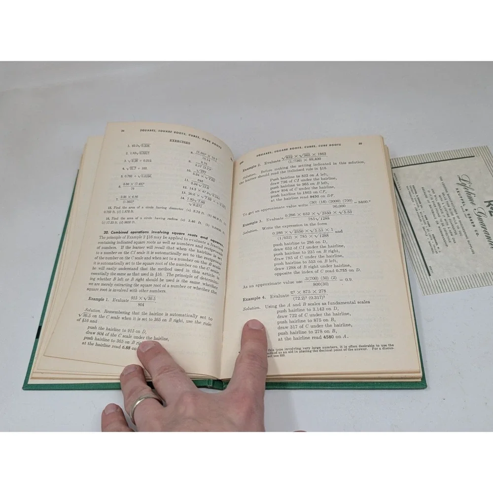 Keuffel & Esser Slide Rule Jet Log Duplex Decitrig Instruction Manual 1950s Book